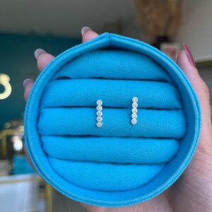 Brinco haste cravejada