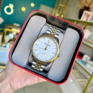 Relógio Masculino Social Prata e Dourado