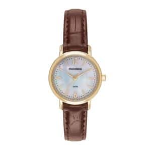 Relógio Feminino Dourado Mostrador Madrepérola