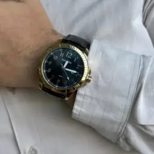 Relógio Masculino Calendário Croco Preto