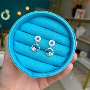 Brinco Prata Círculo Zircônia