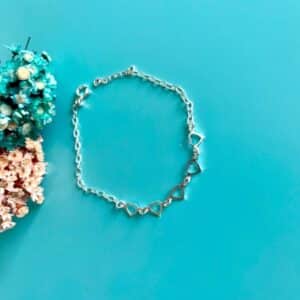 Pulseira elo corações