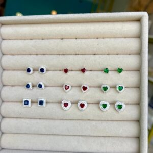 Trio de Brincos Luxo Cravejado