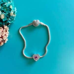 Berloque Separador Coração Cravejado