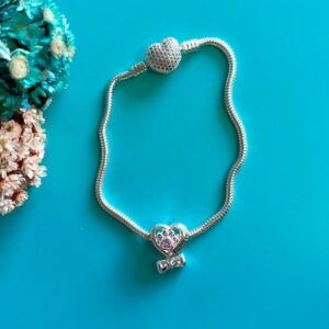 Berloque Separador Coração com Pata de Cachorro