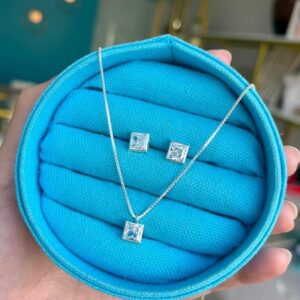 Conjunto Colar e Brinco Quadrado