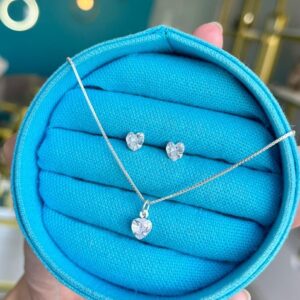 Conjunto Colar e Brinco Coração
