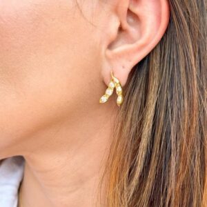 Brinco Mini Soja com Zircônia