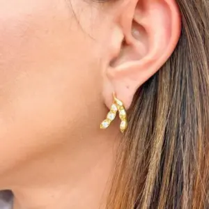 Brinco Mini Soja com Zircônia